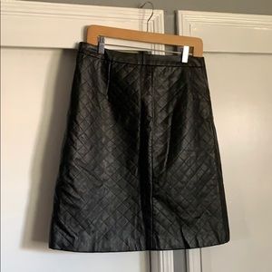 Faux black leather skirt